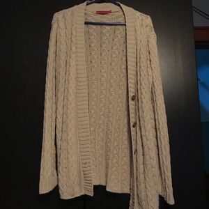 Knitted Boohoo beige cardigan w buttons